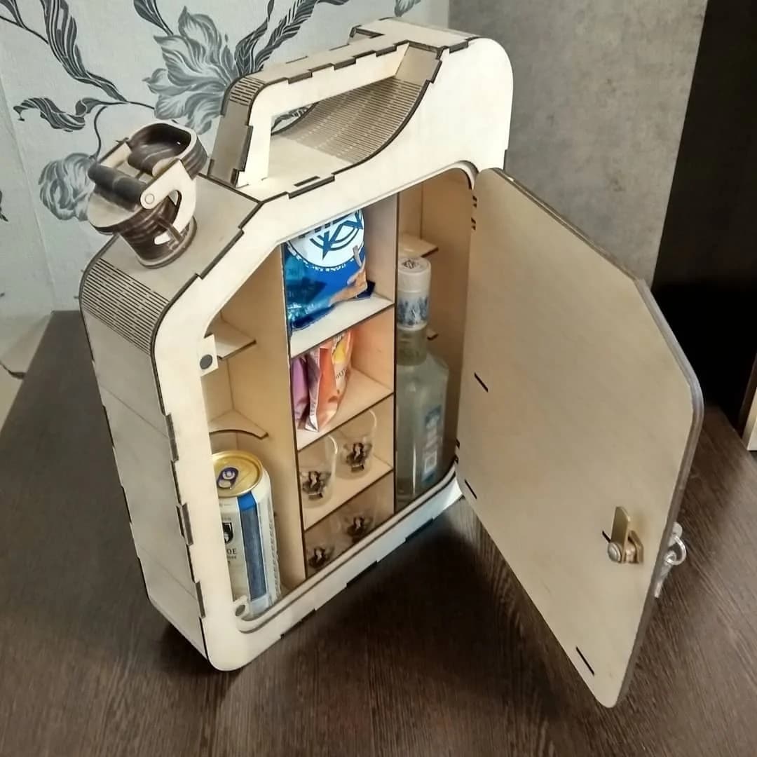 Jerry Can Mini Bar Laser Cut Vector Plan DXF
