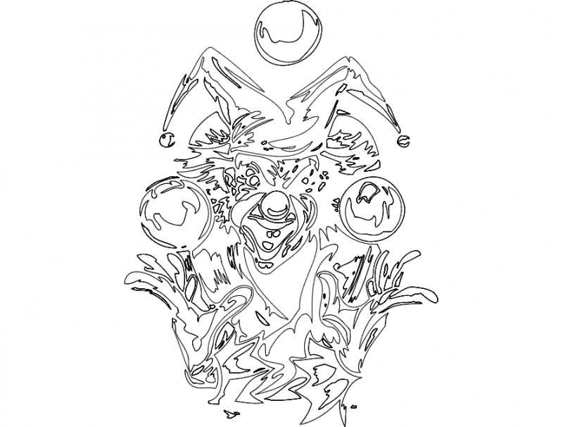 Jester Mask Vector Design for Laser Cutting DXF File