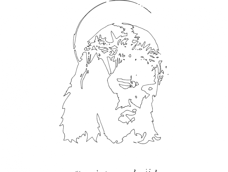 Jesus Crown of Thorns Line Art DXF Vector File