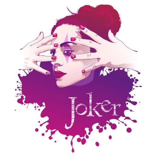 Joker Inspired Woman Portrait Vector Illustration for Laser Cutting