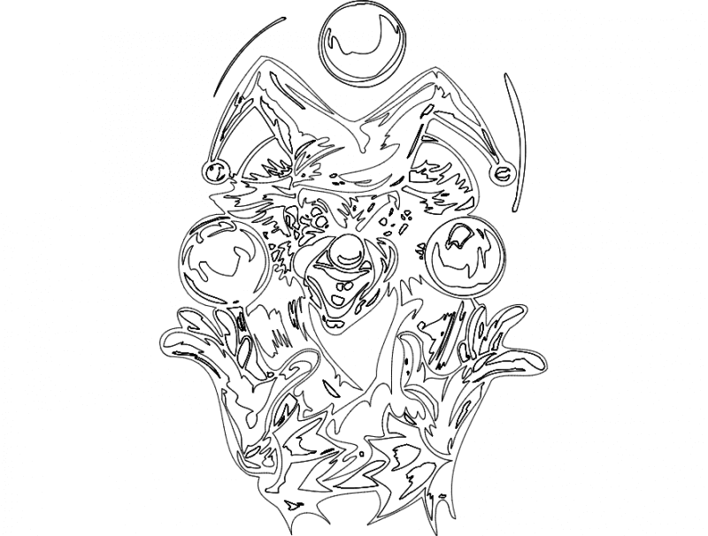 Juggling Clown Vector Design for Laser Cutting DXF File