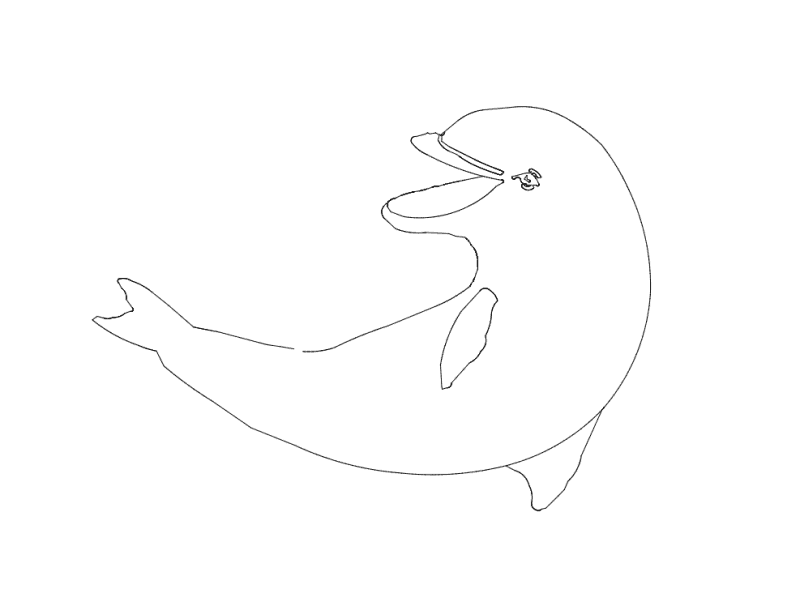 Jumping Dolphin Vector Design for Laser Cutting DXF