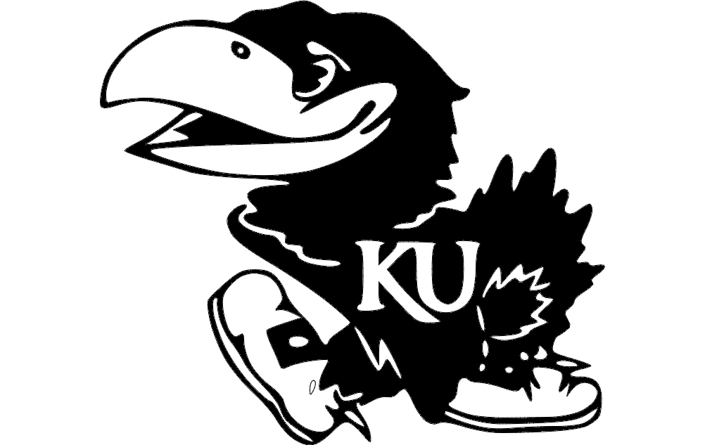 Kansas Jayhawk Mascot Vector File for Laser Cutting DXF