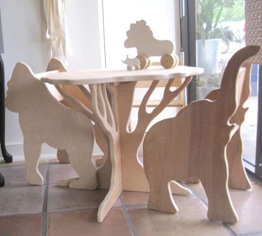 Kids Animal Furniture Set Plywood CNC Vector File