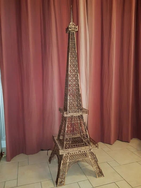 Large 3D Eiffel Tower Laser Cut Model DXF File