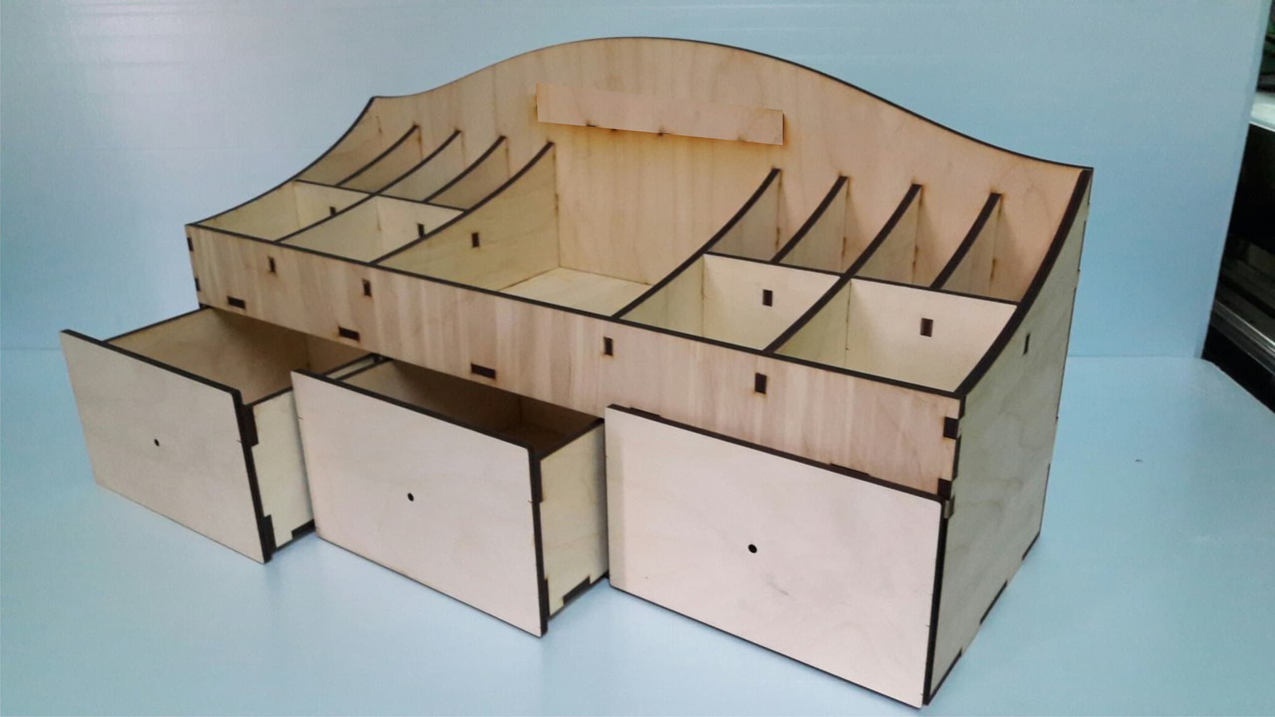 Large Desk Organizer with Drawers Laser Cut Vector File
