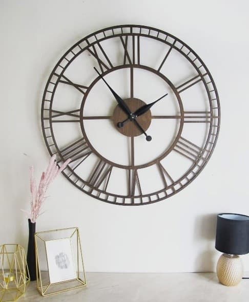Large Roman Numeral Skeleton Wall Clock Laser Cut Vector File