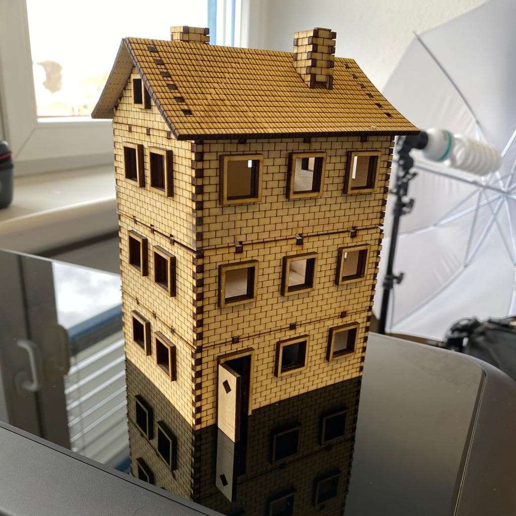 Laser Cut 3-Story Miniature House Vector File - DXF & SVG