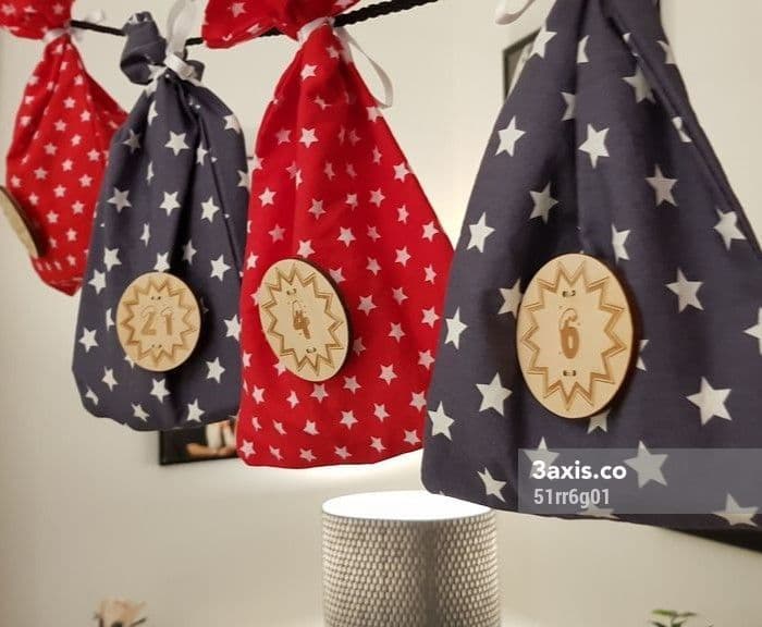 Laser Cut Advent Calendar Number Tags SVG File