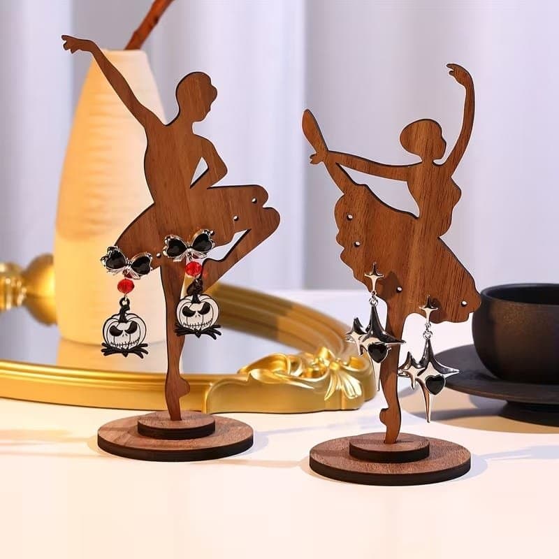 Laser Cut Ballerina Earring Display Stand Vector Templates (DXF, SVG)
