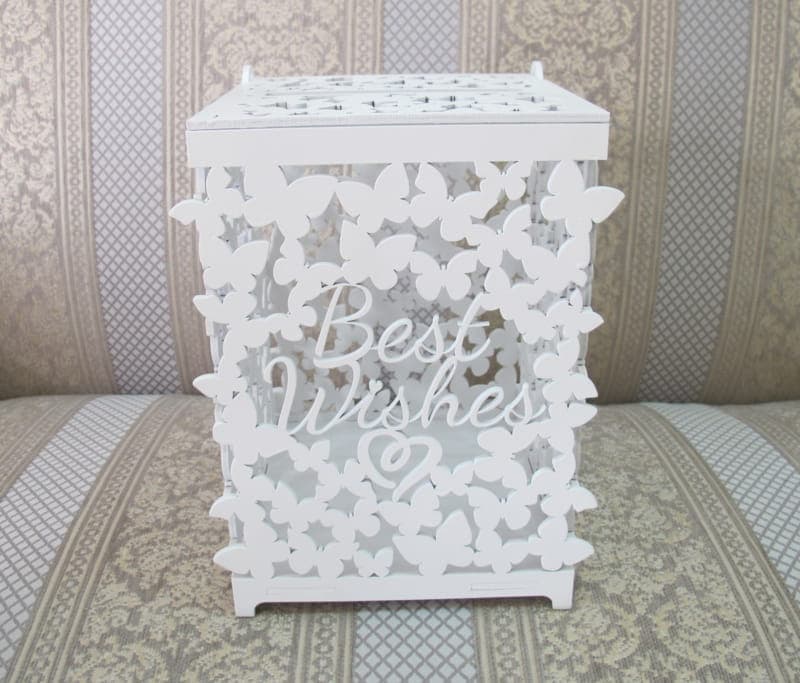 Laser Cut Butterfly Wedding Card Box Vector Template (CDR)