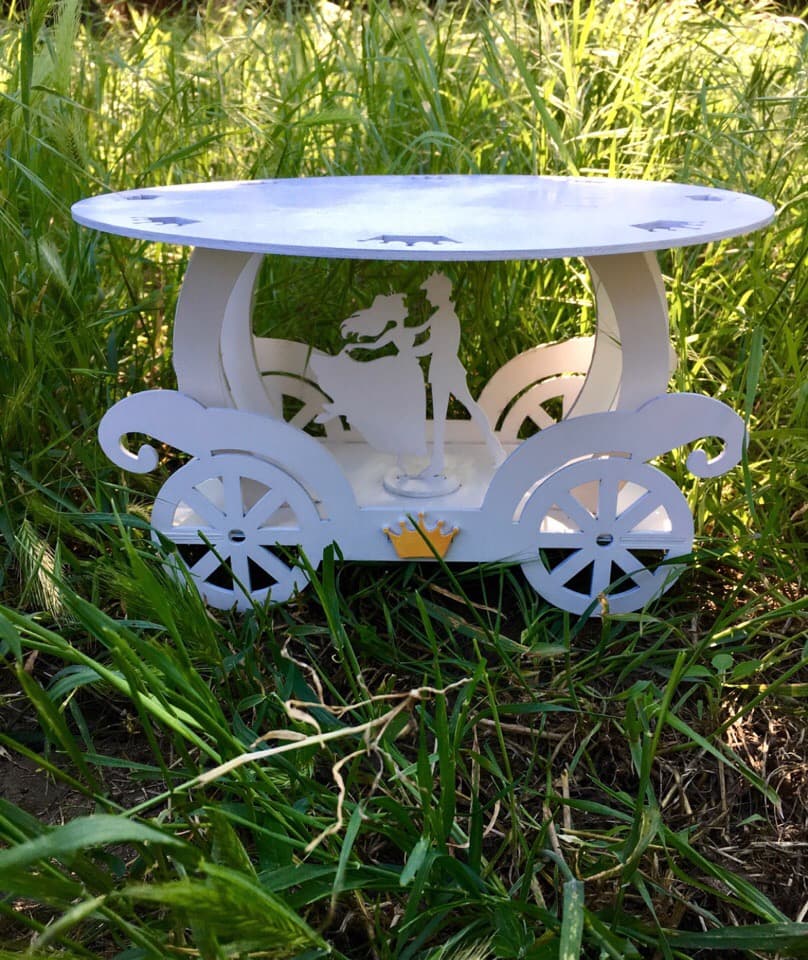 Laser Cut Cinderella Carriage Cake Stand DXF CDR Vector File