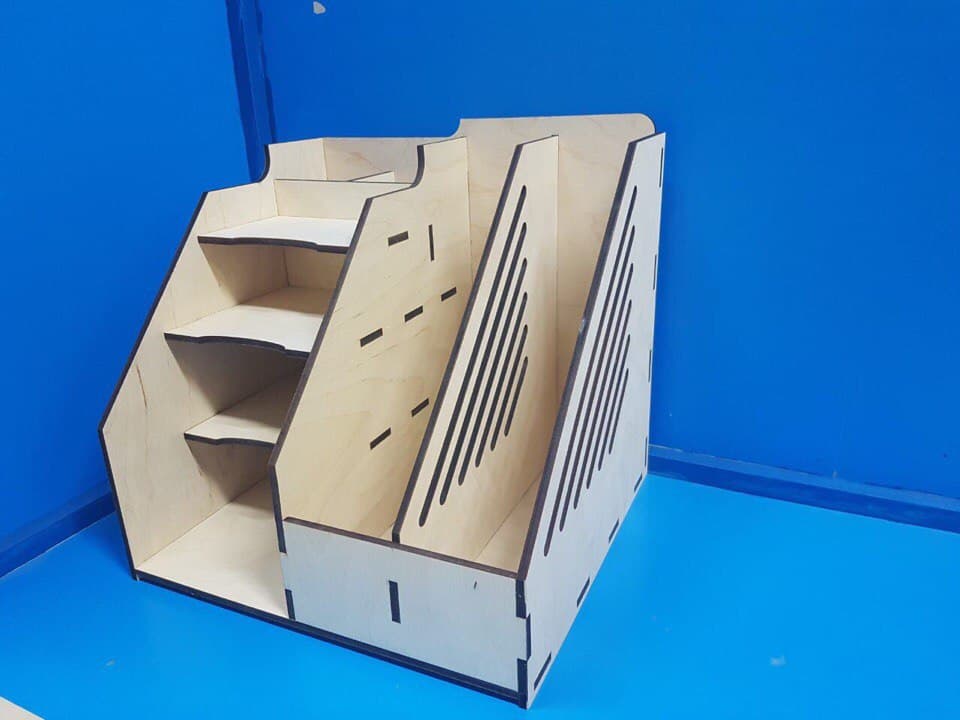Laser Cut Desk Organizer Plan - Vector File for CNC