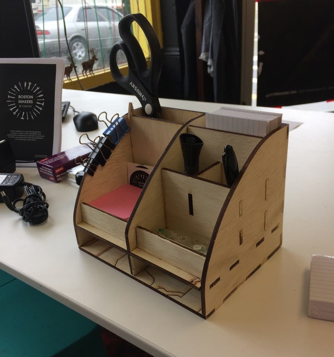 Laser Cut Desk Organizer Vector Plan for CNC and Laser Cutting