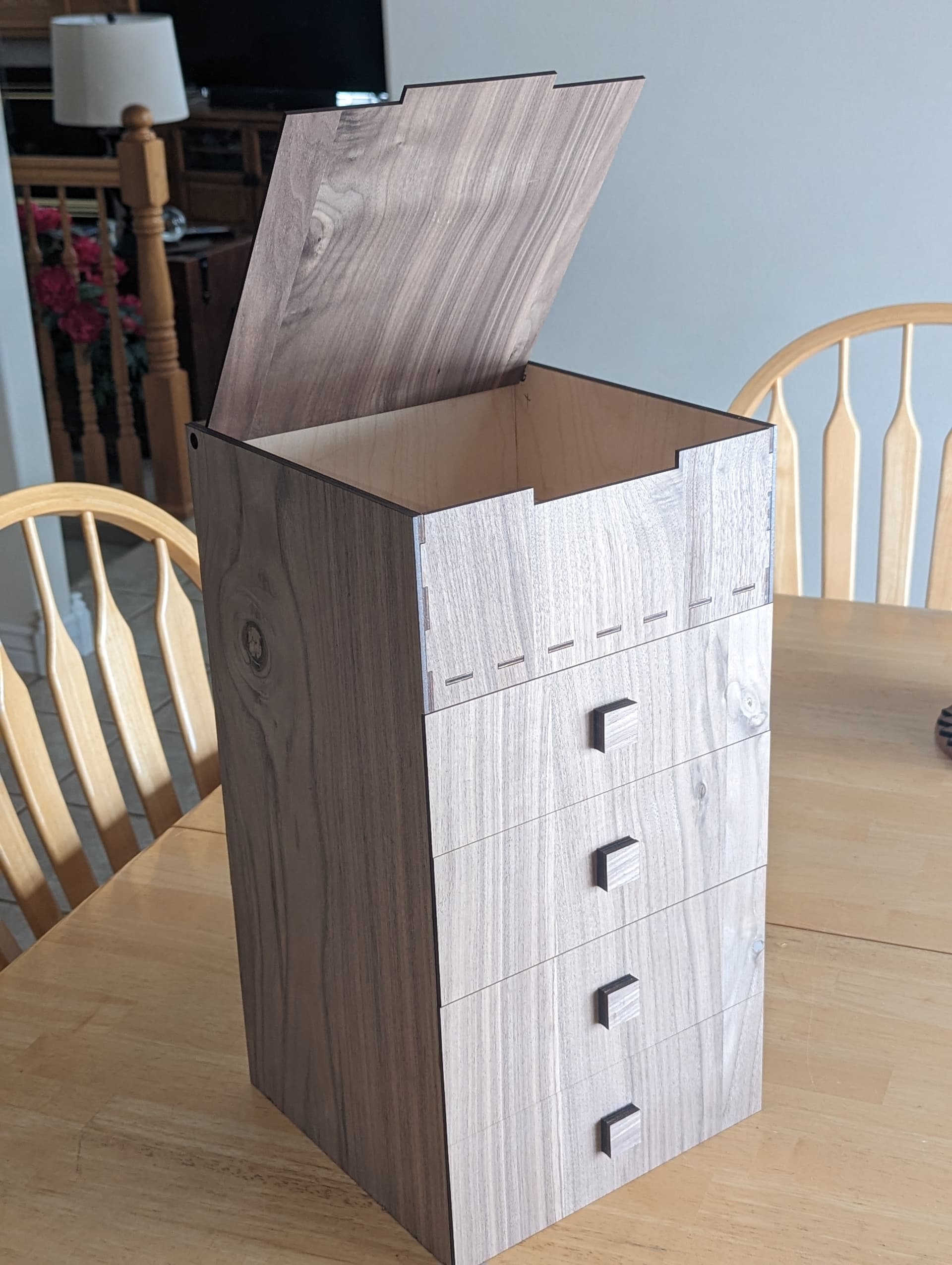 Laser Cut Desktop Chest of Drawers Jewelry Cabinet SVG File