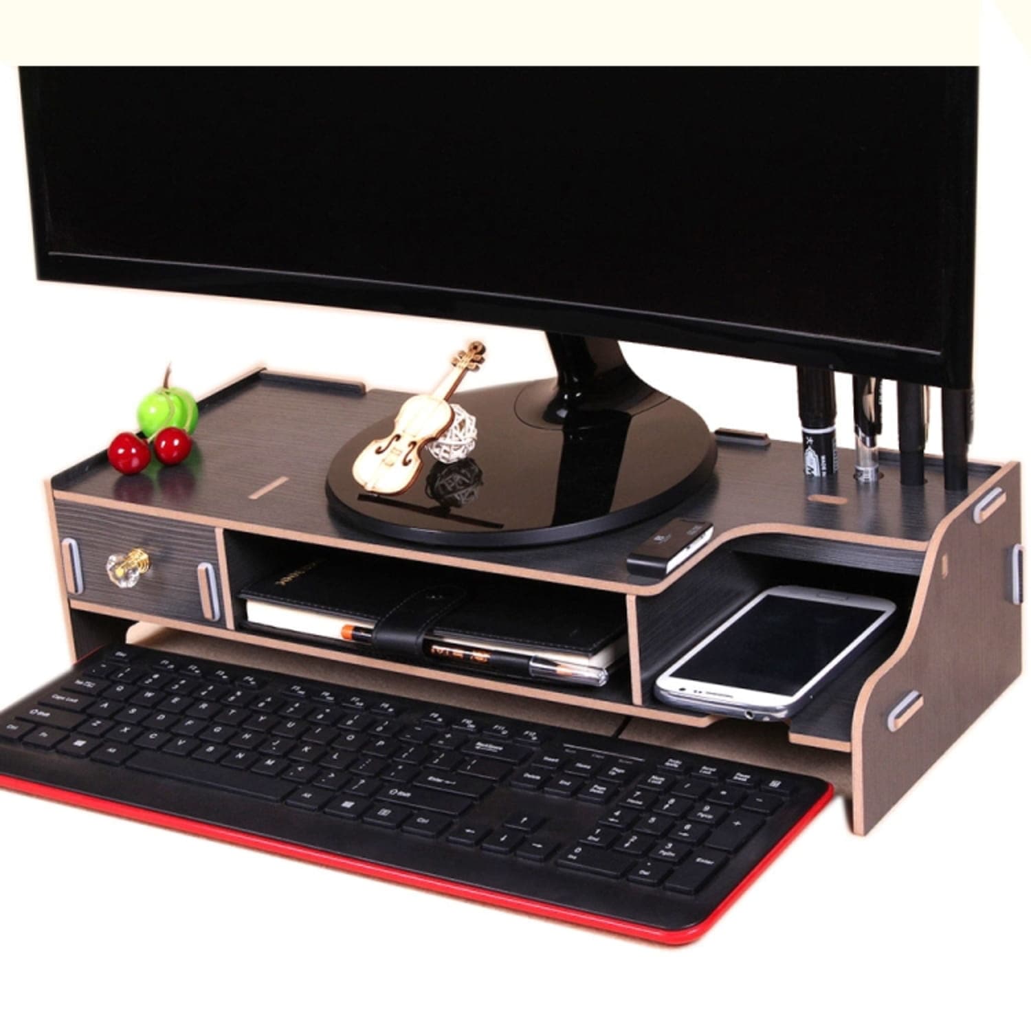 Laser Cut Desktop Monitor Stand and Organizer Vector Plan