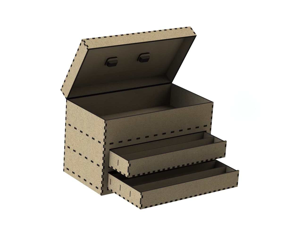 Laser Cut Desktop Tool Box with Drawers - Vector CDR Plan