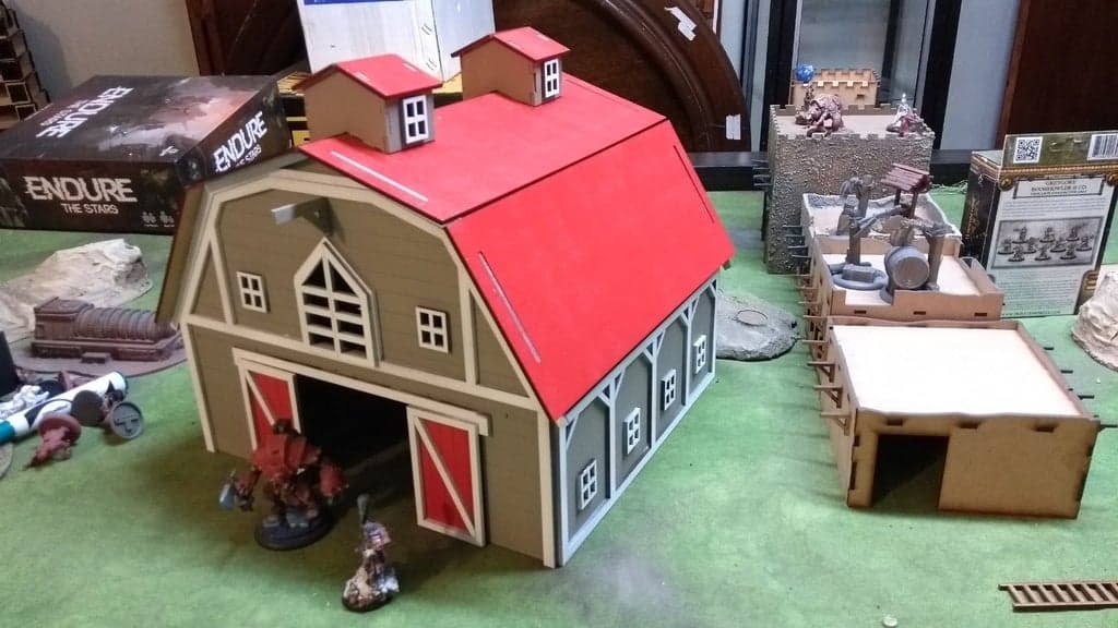 Laser Cut Farm Barn 3D Puzzle Vector File for Tabletop Gaming