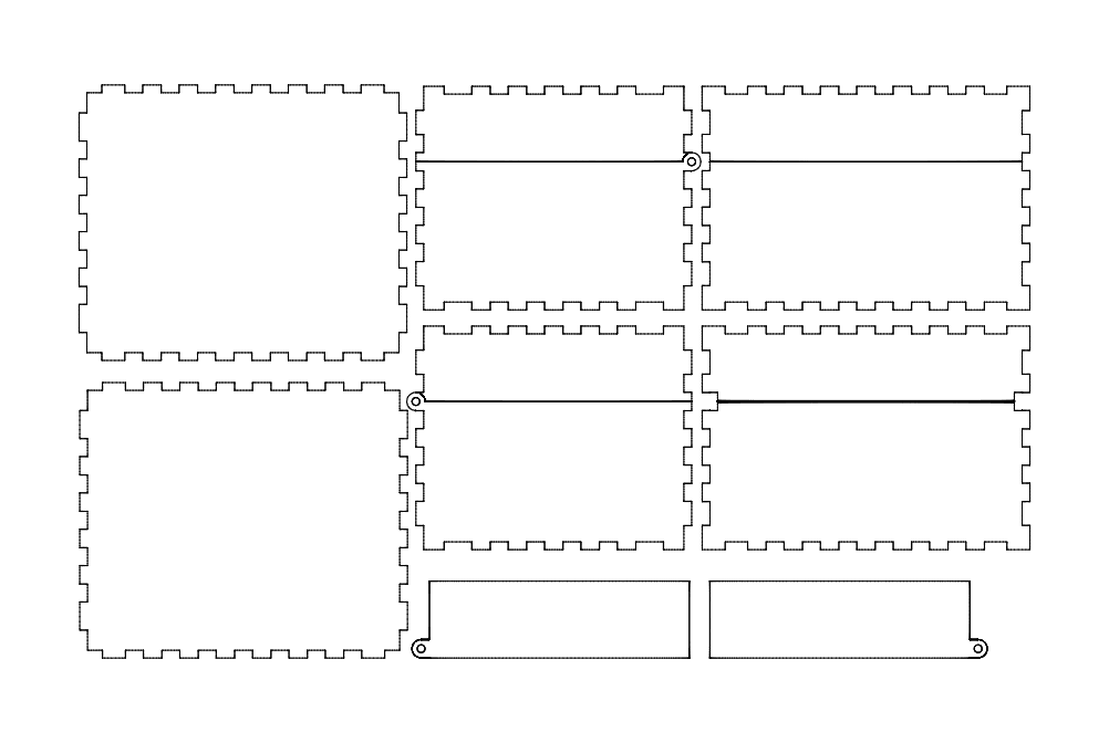 Laser Cut Hinged Box Vector File (DXF)