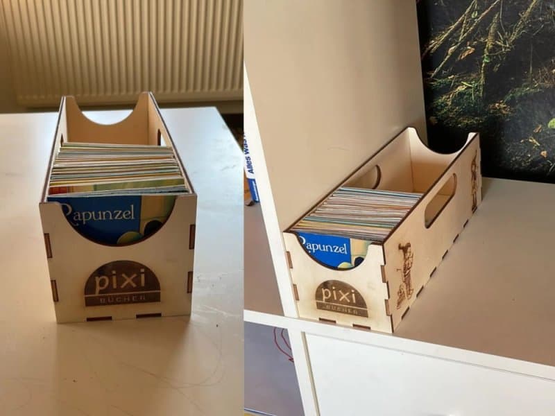 Laser Cut Mini Book Storage Box - DXF Vector File