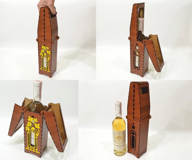 Laser Cut Premium Wine Gift Box Vector Template CDR