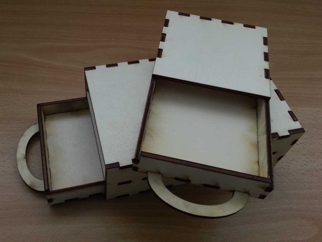 Laser Cut Slide-Out Drawer Box Vector Design