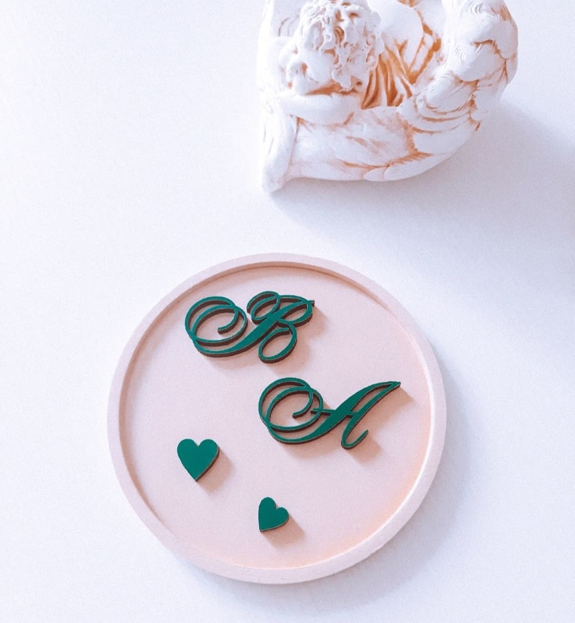 Porta Alianzas de Boda Personalizado con Iniciales Láser DXF SVG