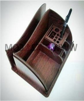 Laser Cut Wooden Desk Organizer Vector Plan CDR File