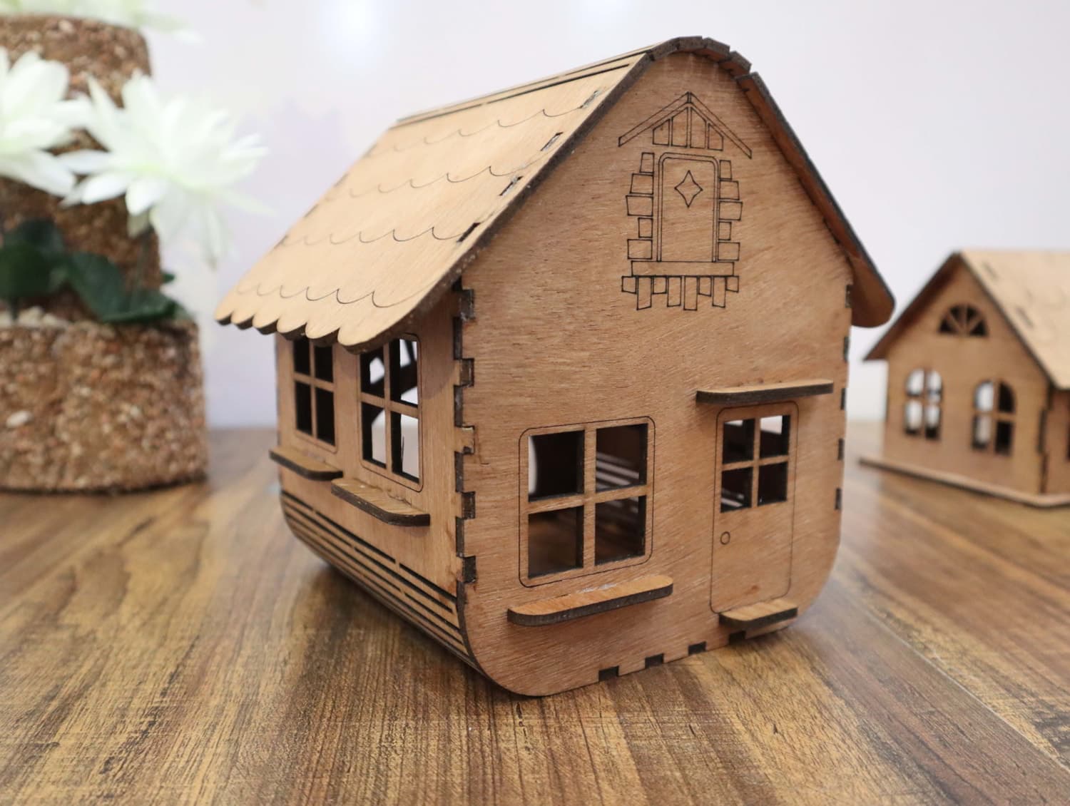 Laser Cut Wooden House 3D Puzzle Template - Free DXF CDR Files