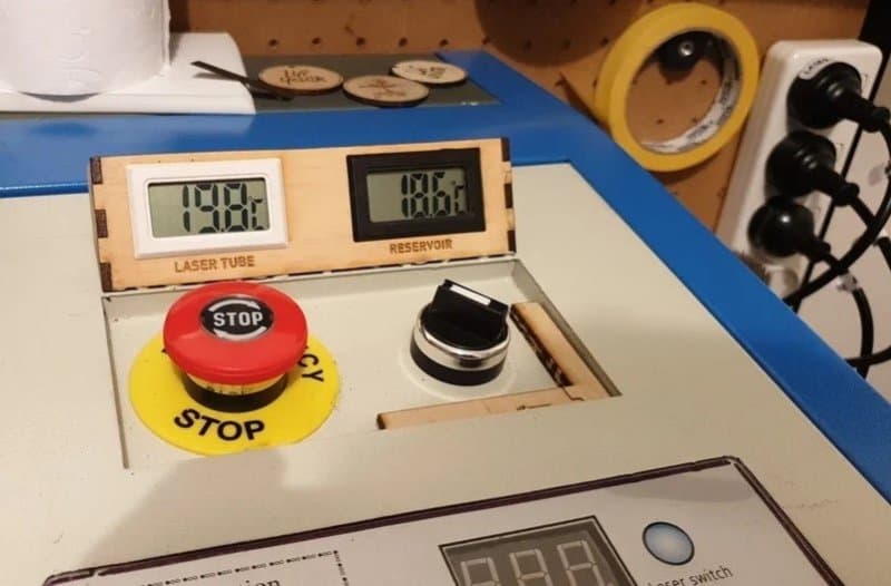 Laser Cutter Dual Temperature Gauge Mount SVG File