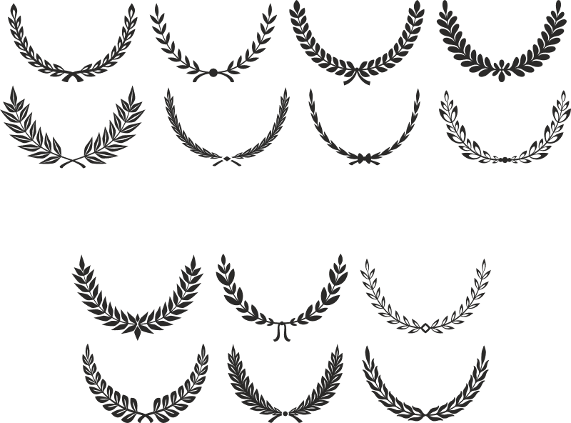 Plantillas Vectoriales de Corona de Laurel para Corte Láser (DXF, CDR, SVG)