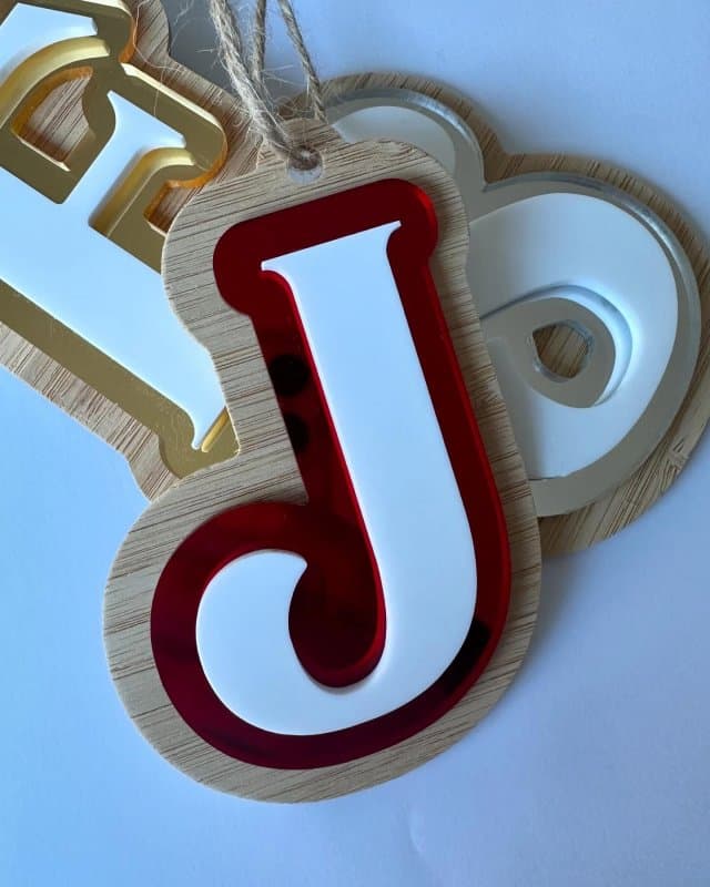 Layered Alphabet Letter Keychain Laser Cut Vector Design