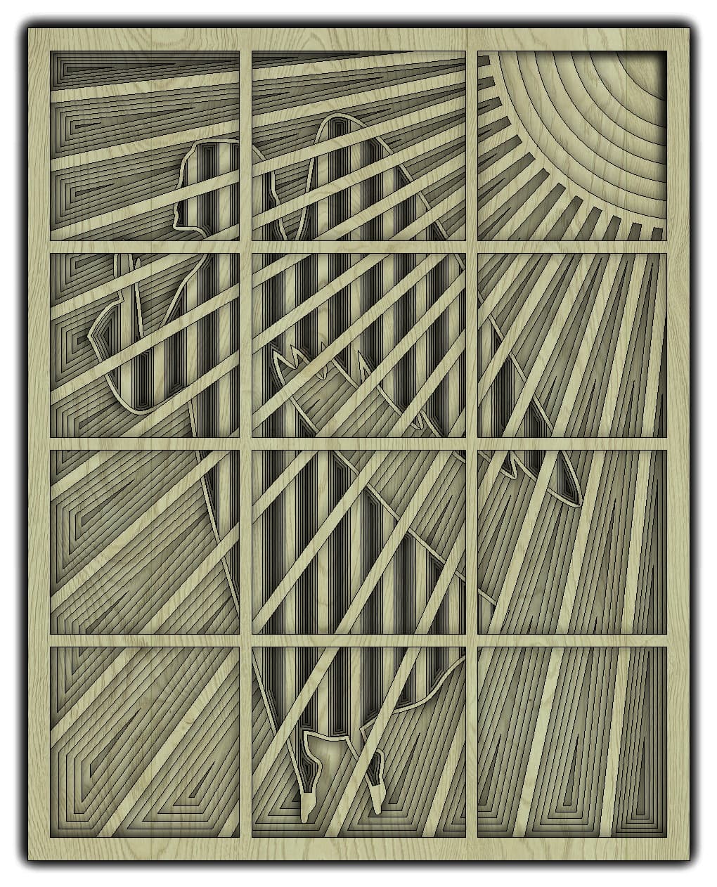 Layered Angel 3D Wall Art Laser Cut DXF File