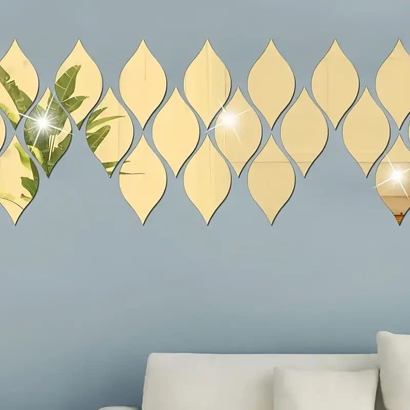 Leaf Shape Mirror Wall Decor Vector Files for Laser Cutting