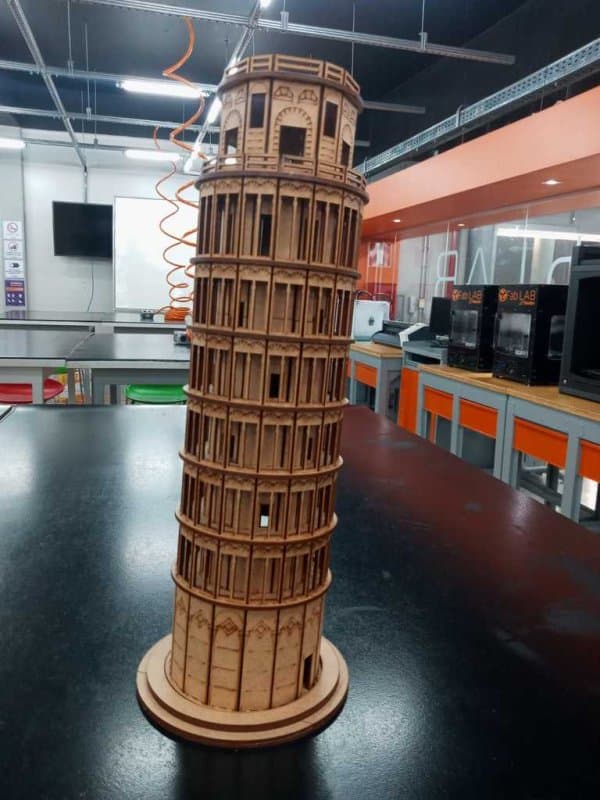 Leaning Tower of Pisa 3D Puzzle Vector File for Laser Cutting