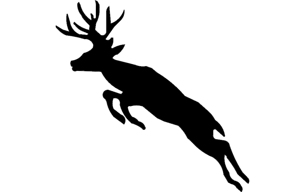Leaping Deer Silhouette Vector File for Laser Cutting (DXF)