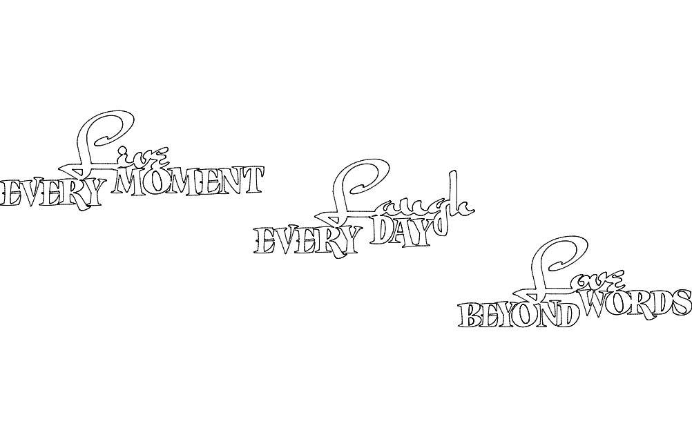Live Laugh Love Quotes Wall Art Vector File (DXF)