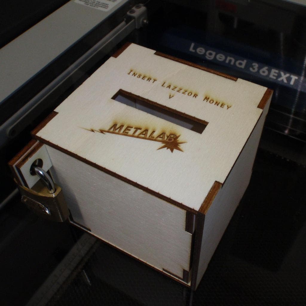 Lockable Donation Cash Box Laser Cut Vector Plan (DXF)