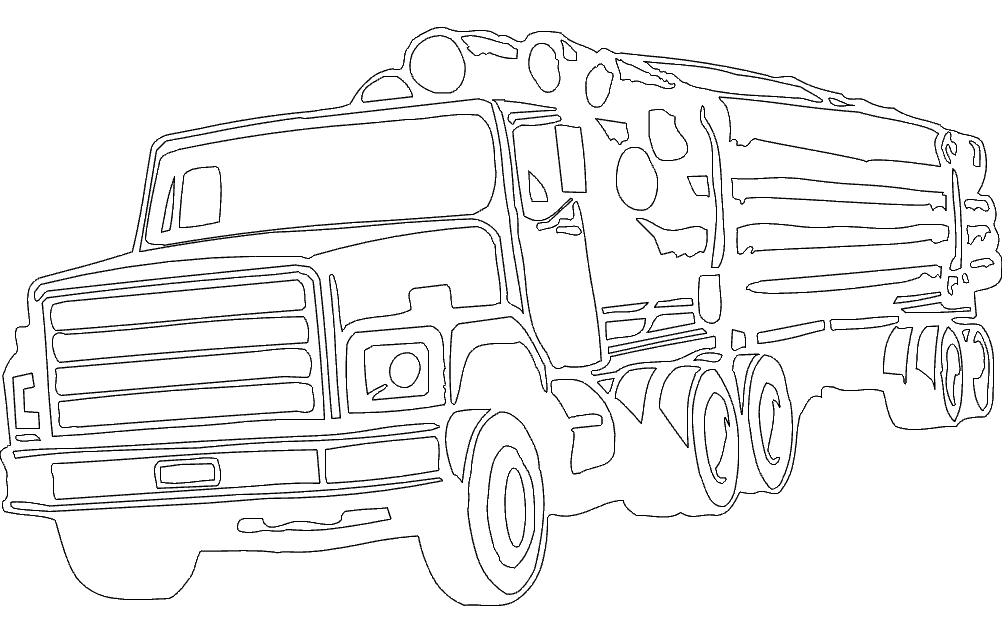 Logging Truck Vector Design for Laser Cutting DXF File