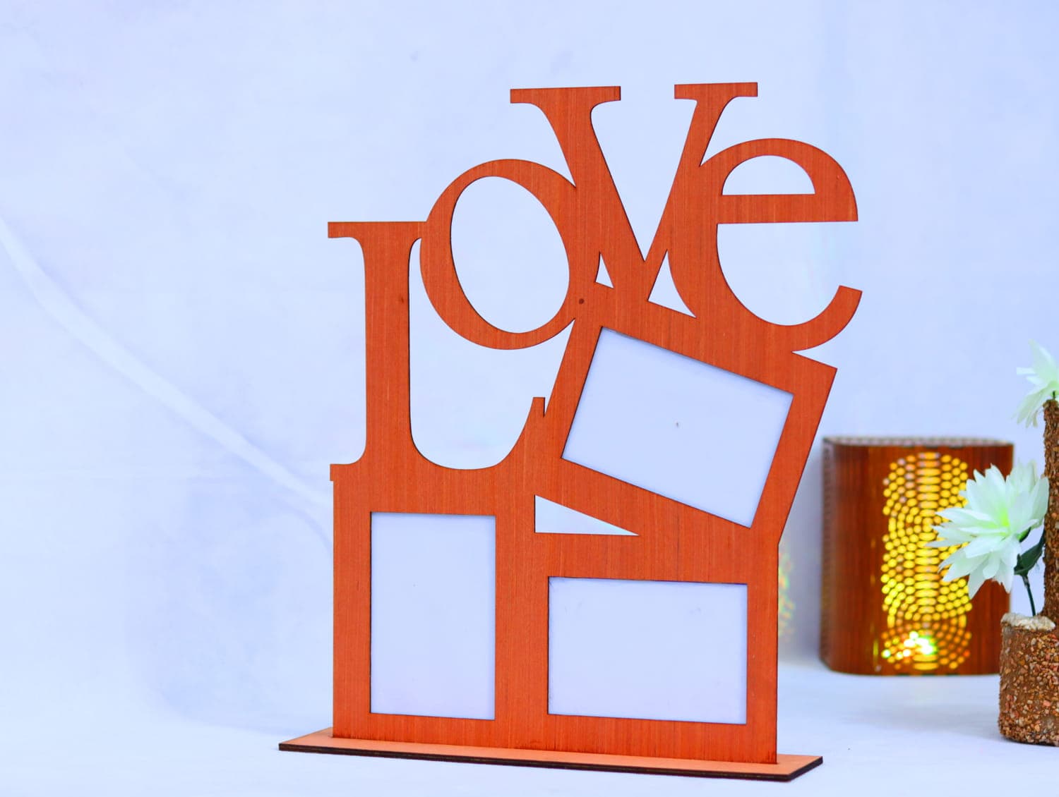 Archivo Vectorial de Portarretratos Love para Corte Láser