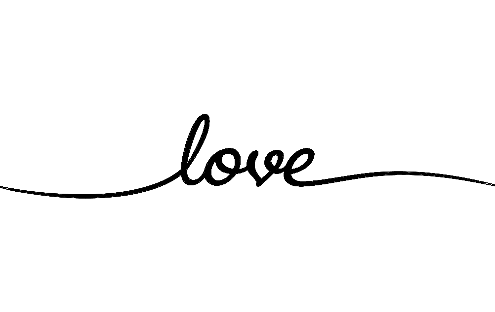 Love Script Word Vector Design - Free DXF File for Laser Cutting
