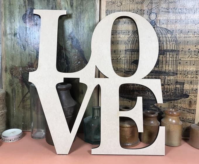 LOVE Stacked Letter Sign Laser Cut Vector File