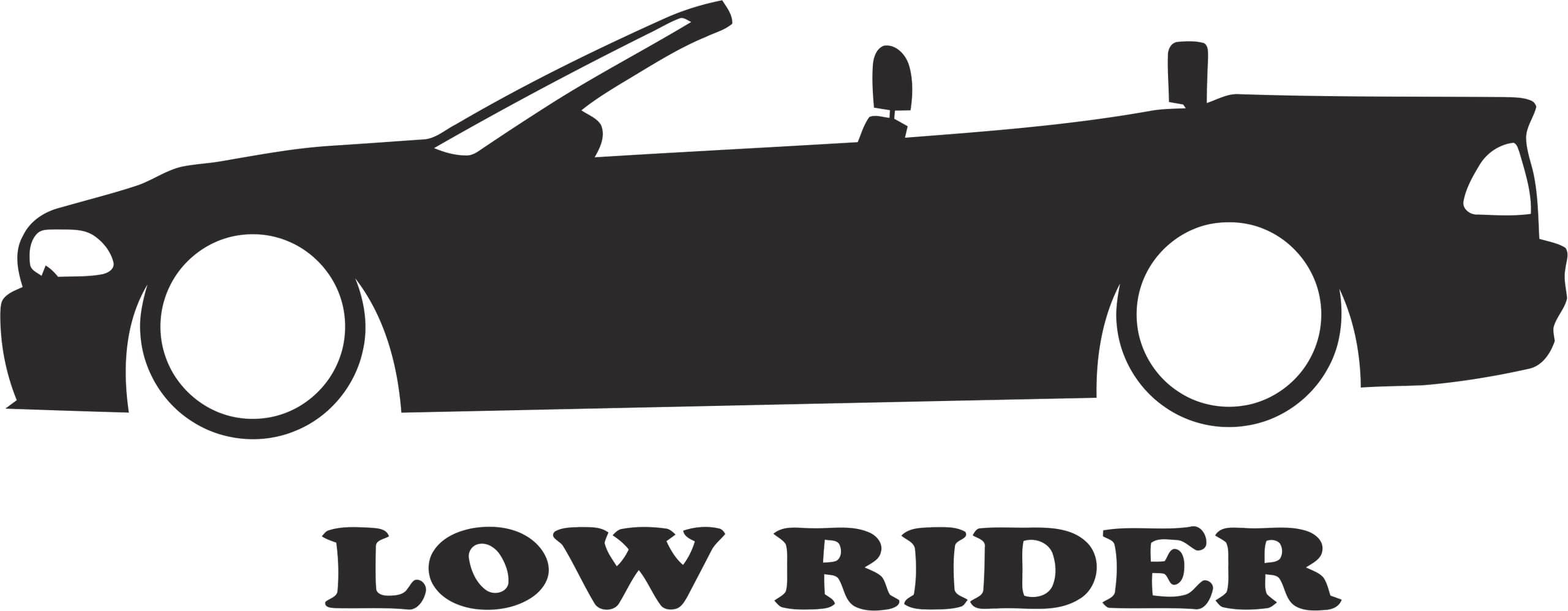 Low Rider Convertible Car Silhouette Vector File for Laser Cut