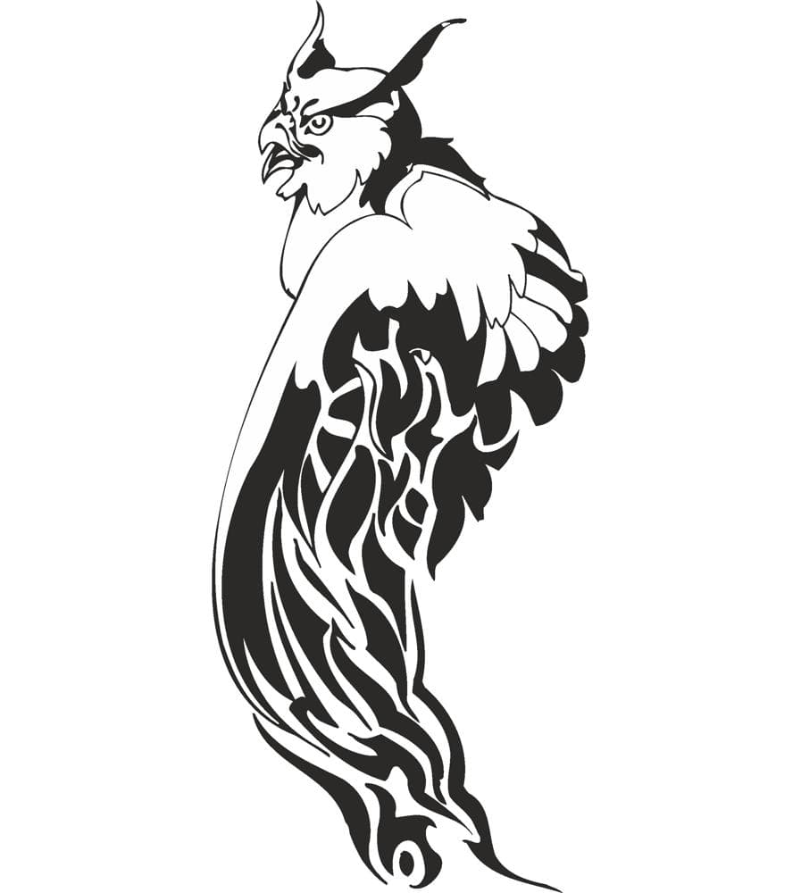 Majestic Tribal Owl Vector Art for Laser Cutting (CDR)