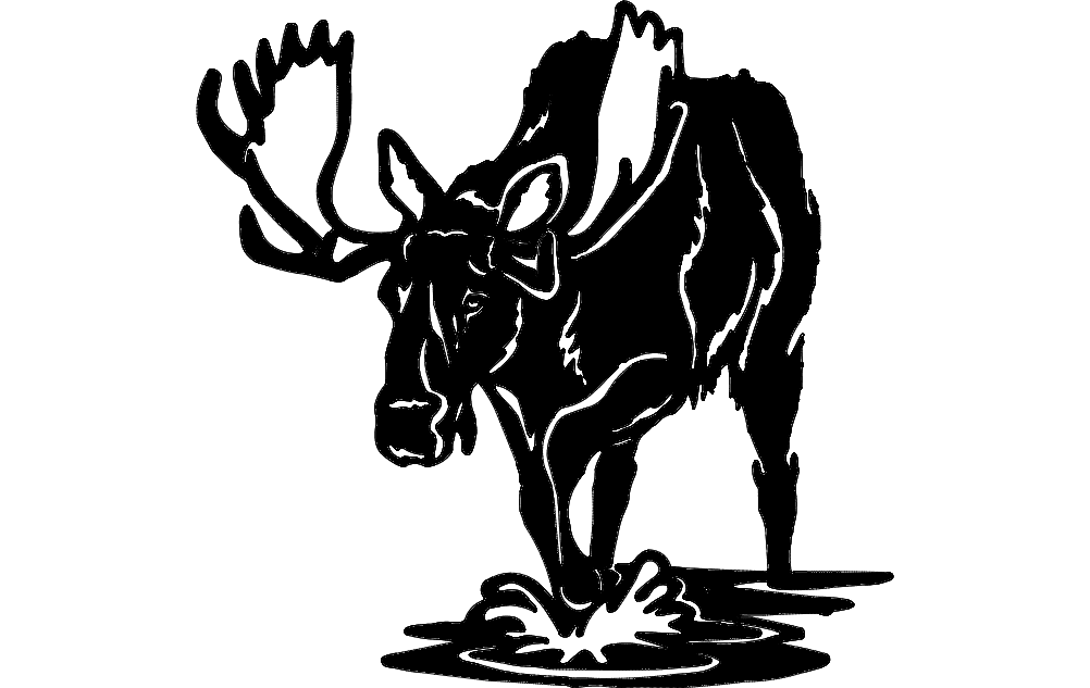Majestic Wild Moose DXF Vector File for Laser Cutting
