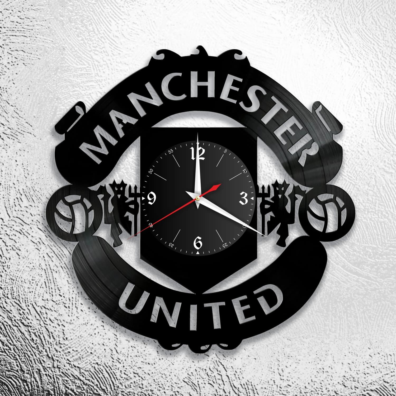 Manchester United Football Club Wall Clock DXF Laser Cut File