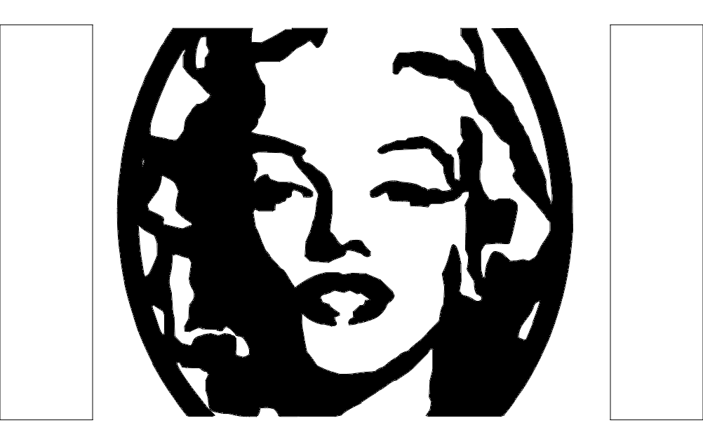 Marilyn Monroe Portrait Stencil Vector DXF File