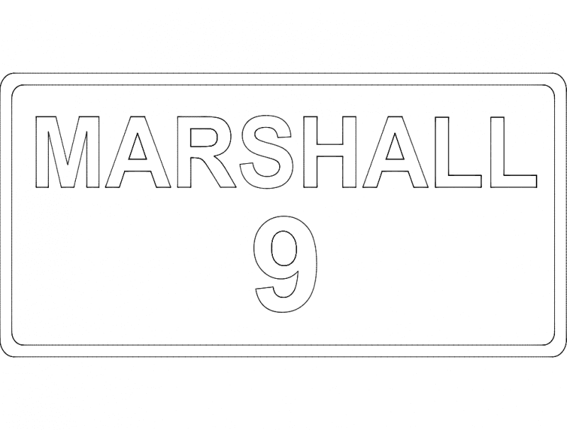 Marshall 9 Custom Road Sign DXF Vector File for Laser Cutting