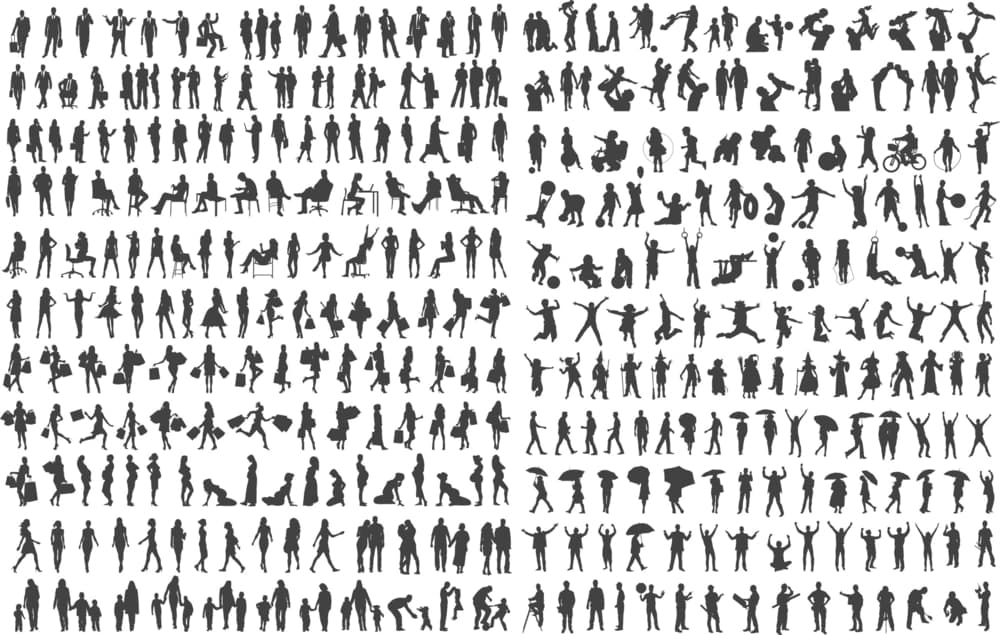 Massive People Silhouette Vector Collection - Free CDR Download