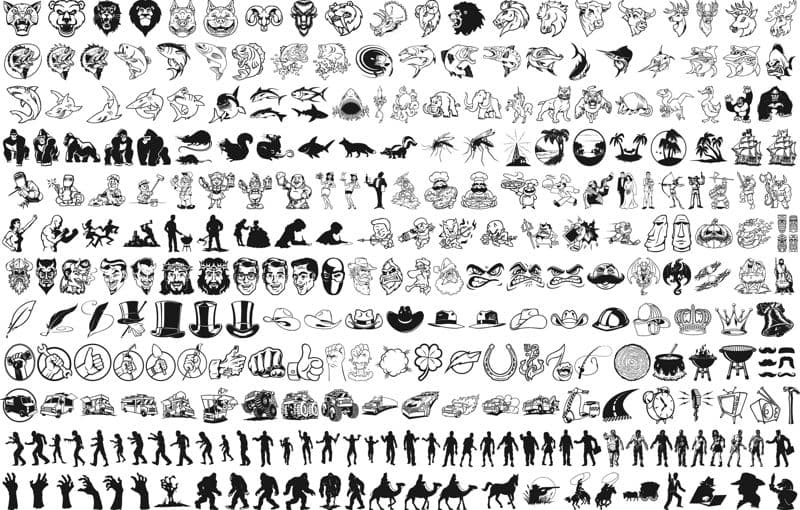 Massive Vector Silhouette Clipart Pack for Laser Cutting